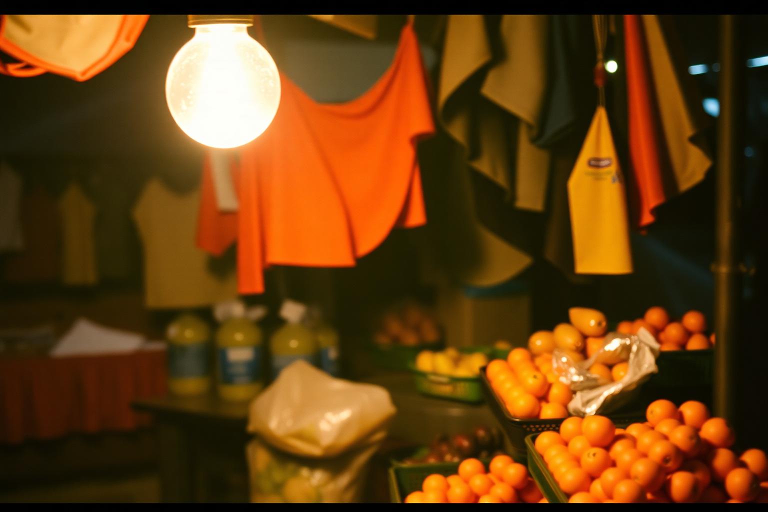 Still from the film Morning market