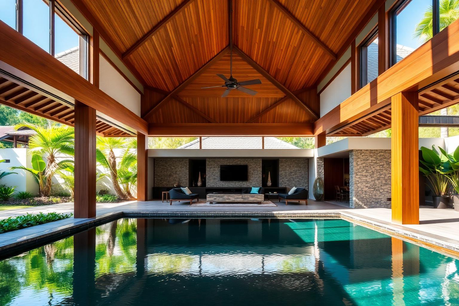 Open living pavilion at Villa Tanah